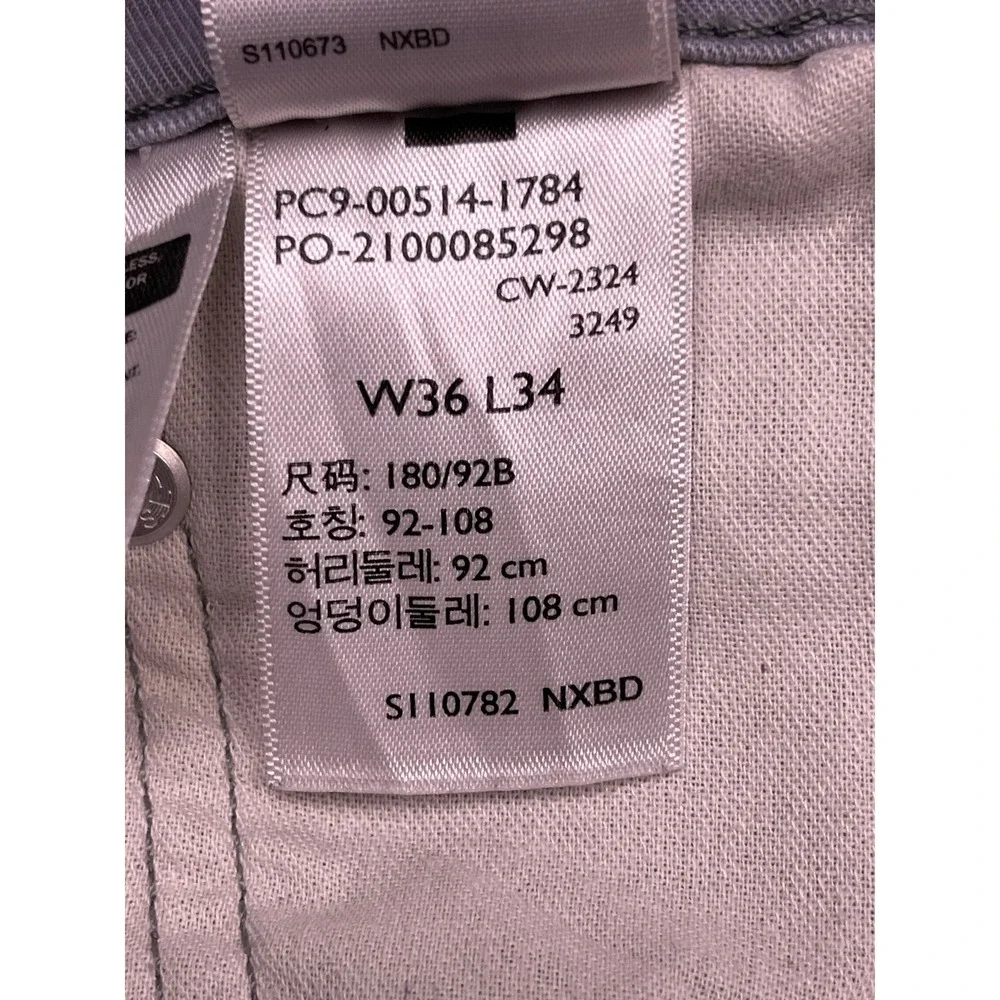 Levi's 514 Straight Fit Cotton Blend Light Gray W36 L34 Mens